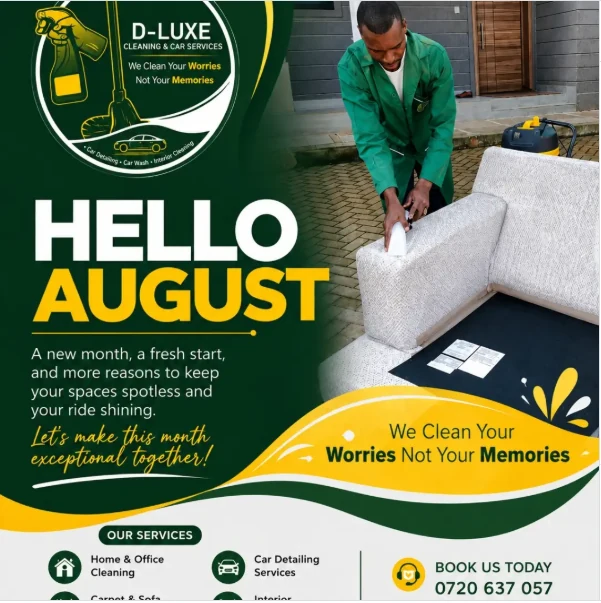 D-LUXE cleaning services promotional poster